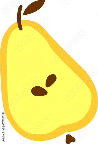 Pear vector icon on white background, flat, cartoon style. For web design and print.