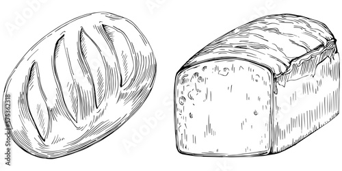 Bread vector hand drawn illustration in vintage and retro graphic style. The best for design logo, menu, label, icon, stamp.