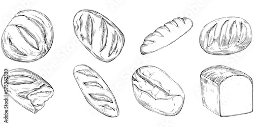 Bread vector hand drawn illustration in vintage and retro graphic style. The best for design logo, menu, label, icon, stamp.