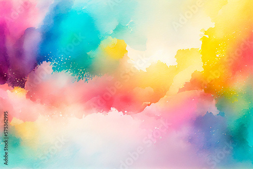 colorful watercolor pastel background, ai generative