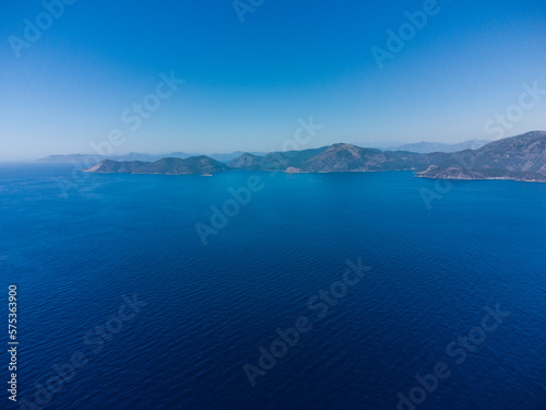 beautiful landscape from a drone on the sea, mountains