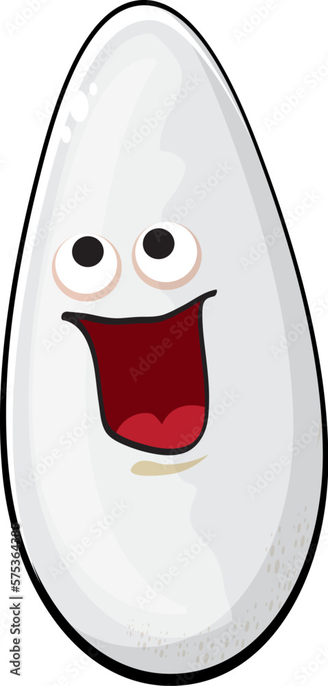 Rice character. Cartoon rice grain characters isolated on white background. Funky rice character with eyes and mouth. Vector white rice clip art, emoji, label and sticker Rice character. Cartoon rice grain characters isolated on white background. Funky rice character with eyes and mouth. Vector white rice clip art, emoji, label and sticker