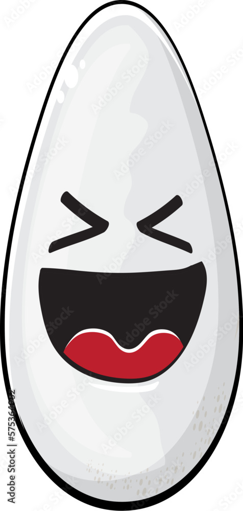 Rice character. Cartoon rice grain characters isolated on white background. Funky rice character with eyes and mouth. Vector white rice clip art, emoji, label and sticker Rice character. Cartoon rice grain characters isolated on white background. Funky rice character with eyes and mouth. Vector white rice clip art, emoji, label and sticker
