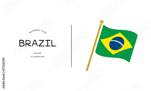 ブラジルの国旗アイコン ベクターイラスト