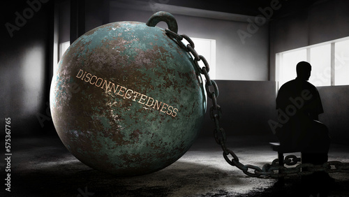 Disconnectedness and intimate, silent and lonely suffering human soul. Separated from the world in it's own pain and alienation.,3d illustration