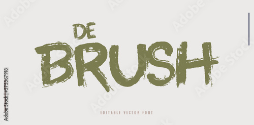 Editable brush alphabet vector set of white capital handwritten letters on black background. Handwritten italic font with brush strokes in horror style.