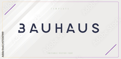 Editable bauhaus alphabet letter font. Modern logo typography. Minimal cropped vector typographic design. Cutout type for futuristic logo, headline, title, lettering, branding, apparel, merchandise