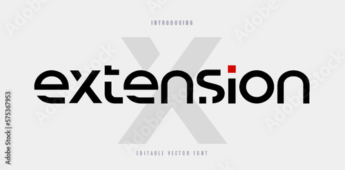 Extension X space style alphabet. Futurism font, minimalist type for modern futuristic logo, monogram, hud graphic, robot or cosmic technology. Minimal style letters, vector typography design