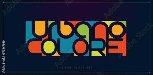 Colorful letters and numbers set. Colored vector latin alphabet. Rainbow color font. Color paper applique ABC, negative space monogram and poster template. Typography design.
