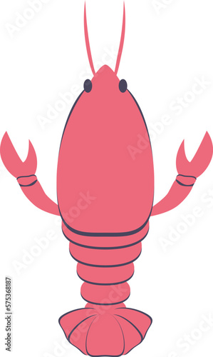 Crayfish vector illustration, isolated cancer silhouette, logo on white background