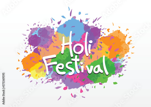 Holi spring festival of colors, Happy Holi celebration design.
