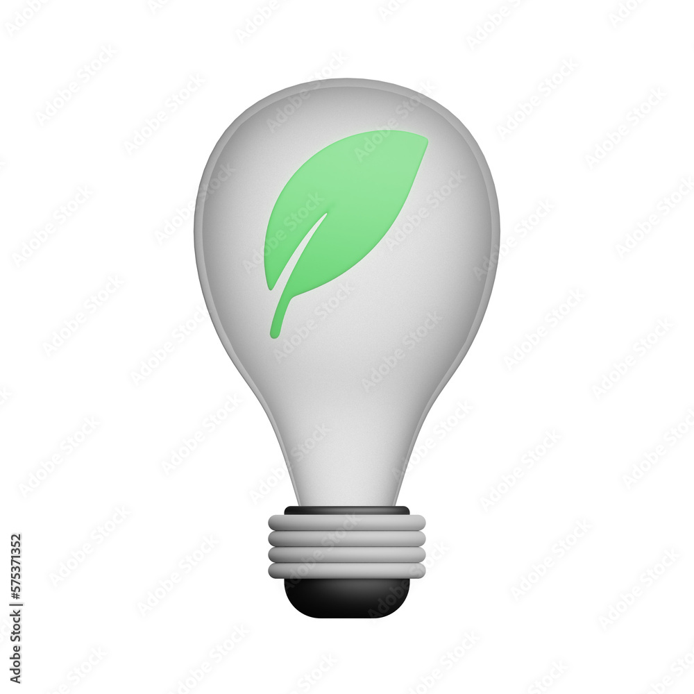 Eco Light 3D icons solated on transparent background. Eco Light 3D icons solated on transparent background.