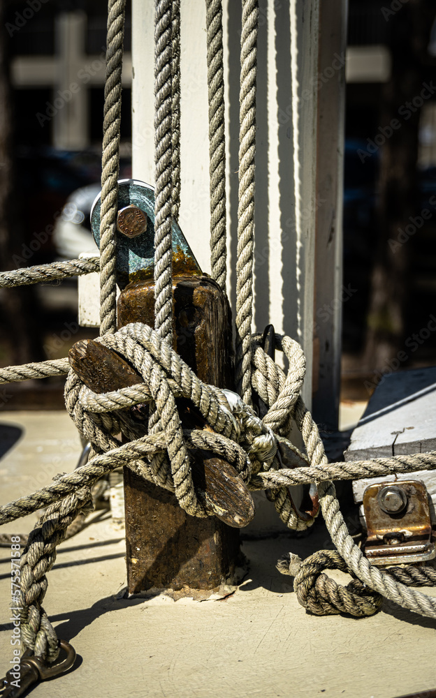 Vintage halyards and cleats