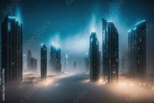 This timelapse video shows the nighttime transformation into daytime above the Marina Towers and JLT skyscrapers located close to Sheikh Zayed Road. Villas and apartment complexes dot a cityscape that