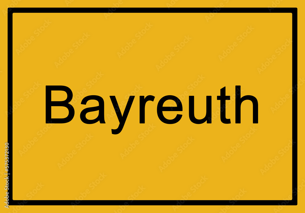 Typical german yellow city sign Bayreuth Typical german yellow city sign Bayreuth