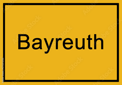 Typical german yellow city sign Bayreuth