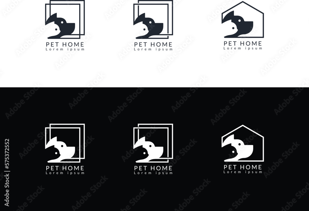 Dog and cat house home logo design template, pet love logo design suitable for pet shop, store, cafe, business, hotel, veterinary clinic, Domestic animal vector illustration logotype, sign, symbol. Dog and cat house home logo design template, pet love logo design suitable for pet shop, store, cafe, business, hotel, veterinary clinic, Domestic animal vector illustration logotype, sign, symbol.