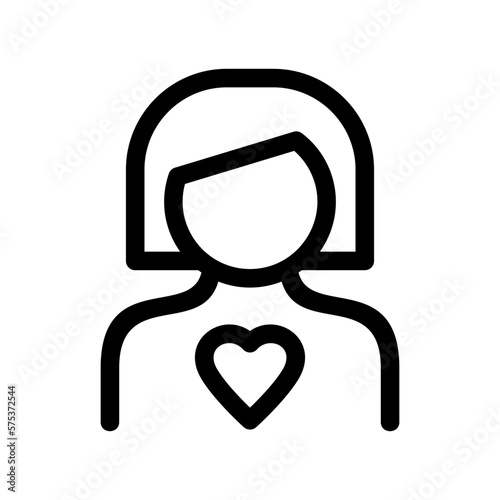 woman in love icon or logo isolated sign symbol vector illustration - high quality black style vector icons