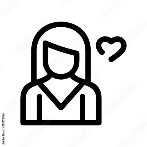 woman in love icon or logo isolated sign symbol vector illustration - high quality black style vector icons