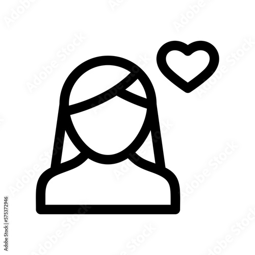 woman in love icon or logo isolated sign symbol vector illustration - high quality black style vector icons