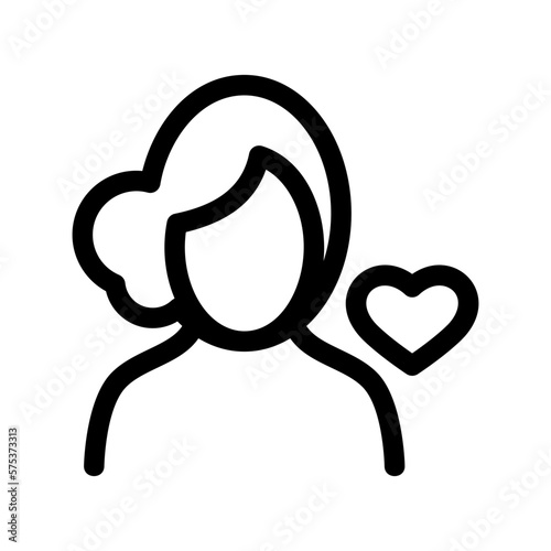woman in love icon or logo isolated sign symbol vector illustration - high quality black style vector icons