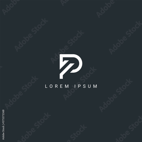 Abstract PF FP letter simple style logo design vector template.