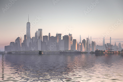 morning view of New York Manhattan © bluraz