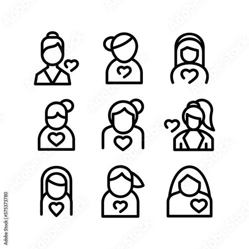 woman in love icon or logo isolated sign symbol vector illustration - high quality black style vector icons