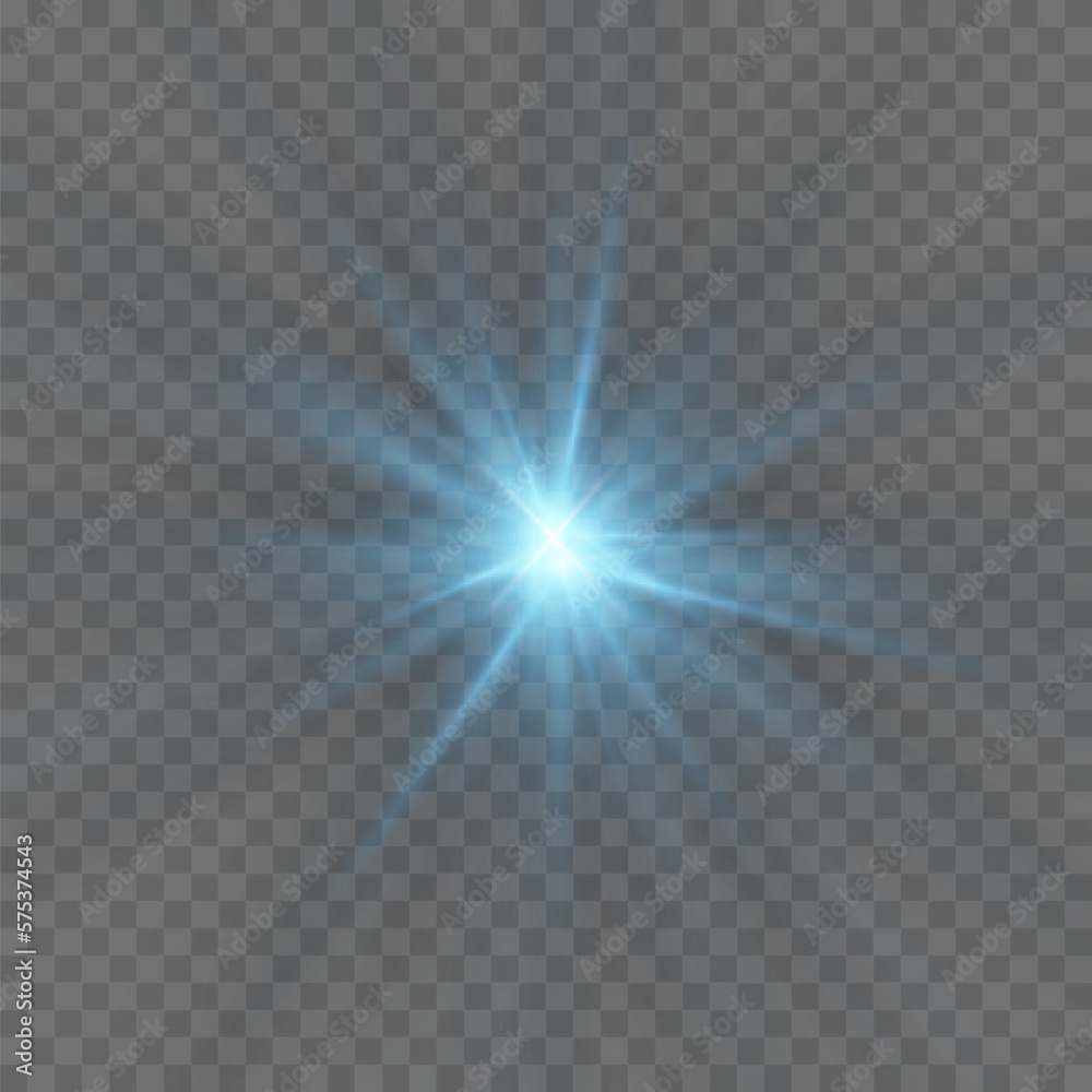 Glow effect. The star burst with brilliance. Vector illustration