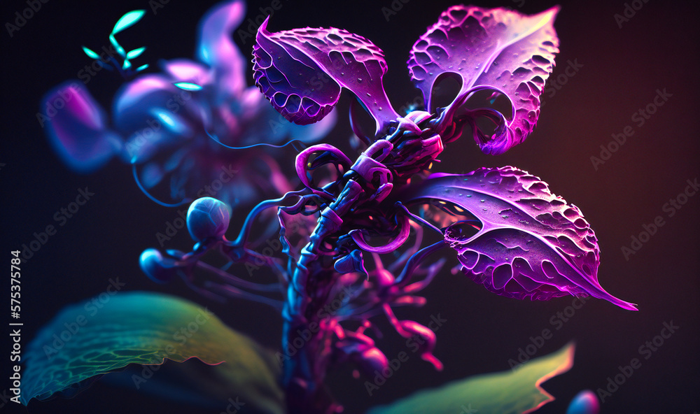 Obraz premium A vibrant purple orchid, its intricate pattern and delicate beauty captured in a close-up shot