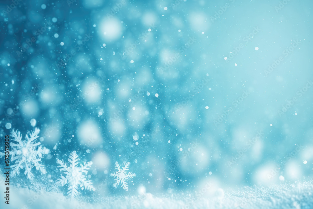 Winter background of snow and frost with free space Generative AI Winter background of snow and frost with free space Generative AI