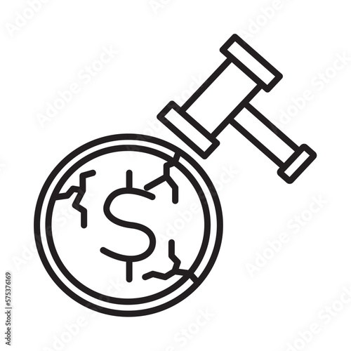 BANKRUPTCY design vector icon