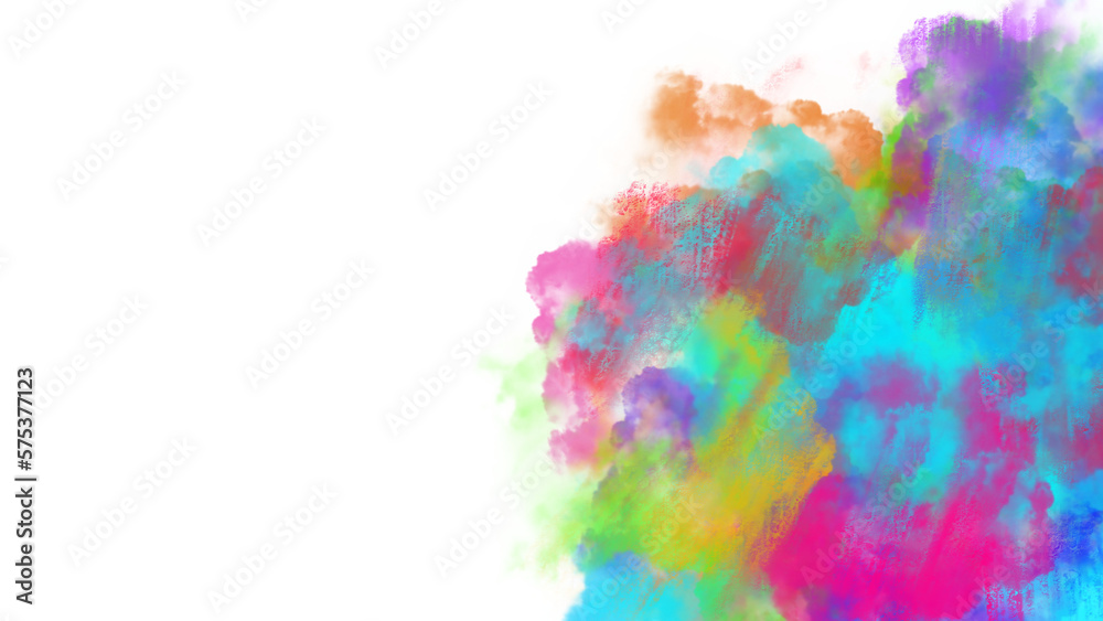 abstract watercolor hand painted with colorful holi transparent background