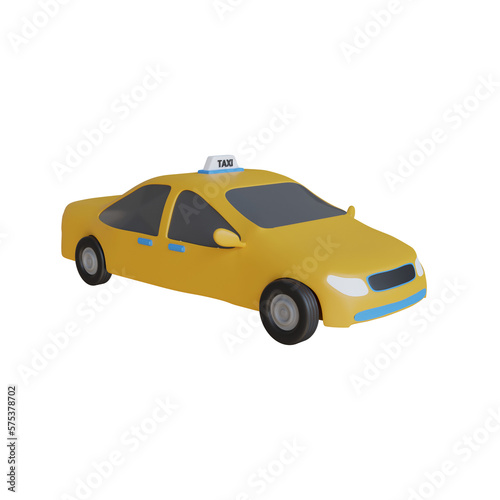 Fototapeta Naklejka Na Ścianę i Meble -  3D illustration. Yellow personal transport vehicle for transporting passengers to their destination.