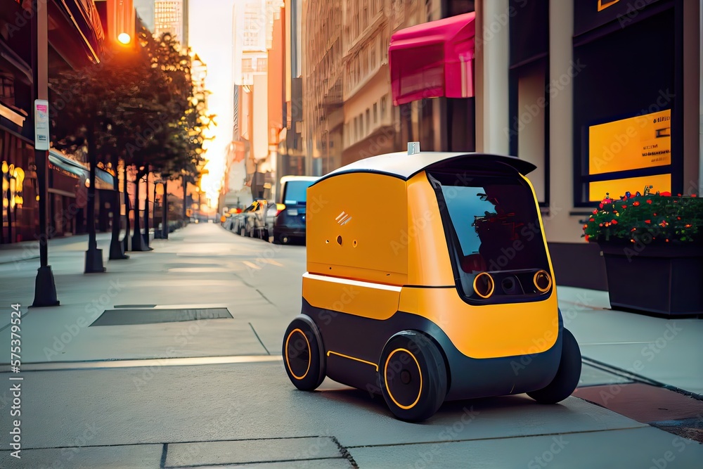 Generative AI illustration of the future of delivery technology with