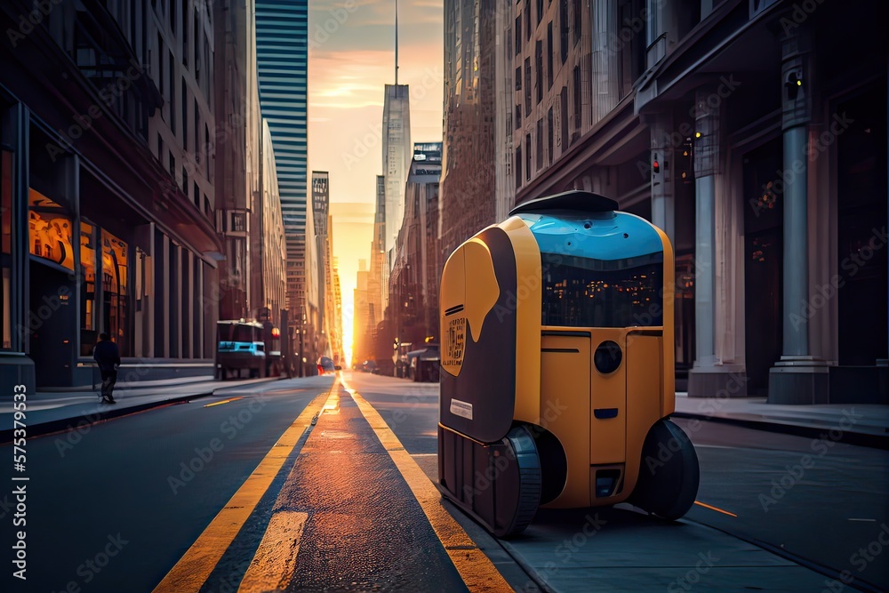 Generative AI illustration of the future of delivery technology with ...
