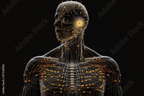 Point of body for needless of acupuncture. Stress and relaxation concept. Traditional Chinese medicine. Generative AI Technology