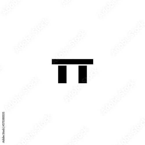 black gate symbol on white background