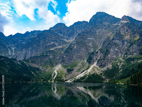 Beautiful mountain lake E ye of the sea in southern Poland, Tatra Mountains