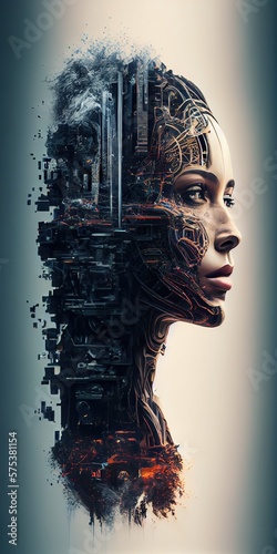 Generative AI illustration of revolutionizing the world with AI - powered creation technology photo