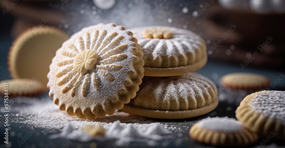 Buttery shortbread cookies - Generative AI