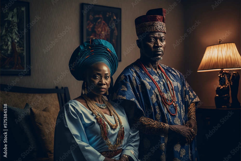Fototapeta premium Generative AI. photograph of an Nigerian couple