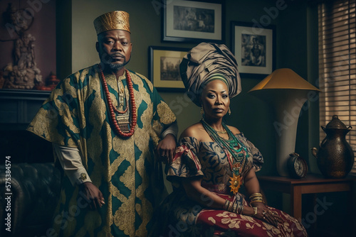 Generative AI. portrait of a Nigerian couple