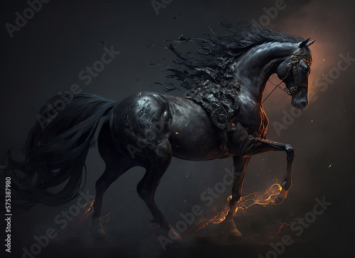 dark fantasy horse   Generative AI