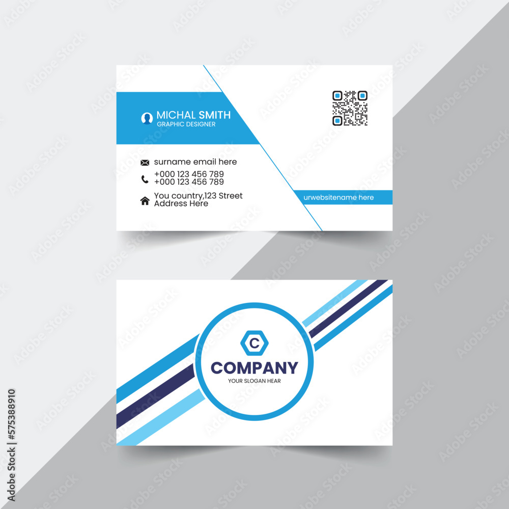 Minimal Corporate Business Card vector Design Template 