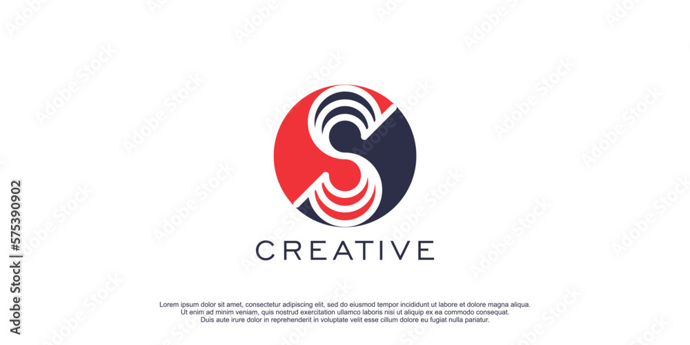 Monogram letter S logo with creative and unique style concept design premium vector