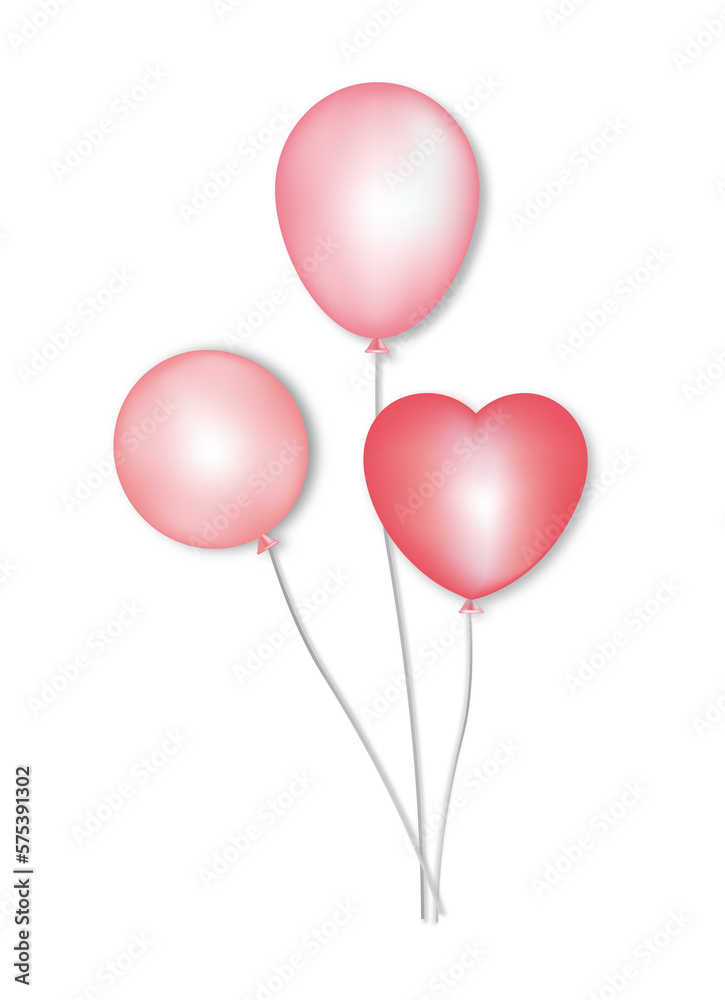 red and pink love heart balloons
