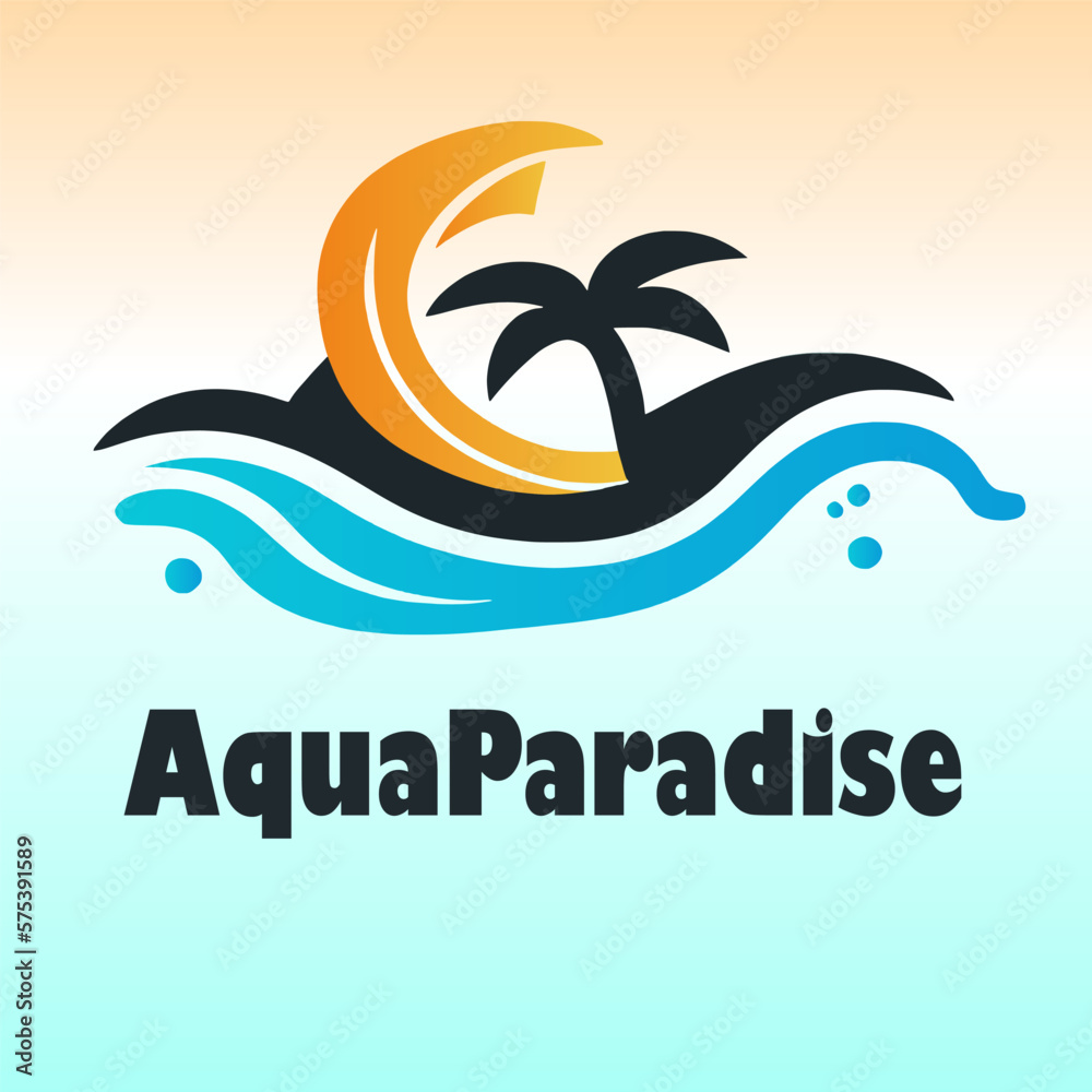 Minimalistic logo for a aquapark