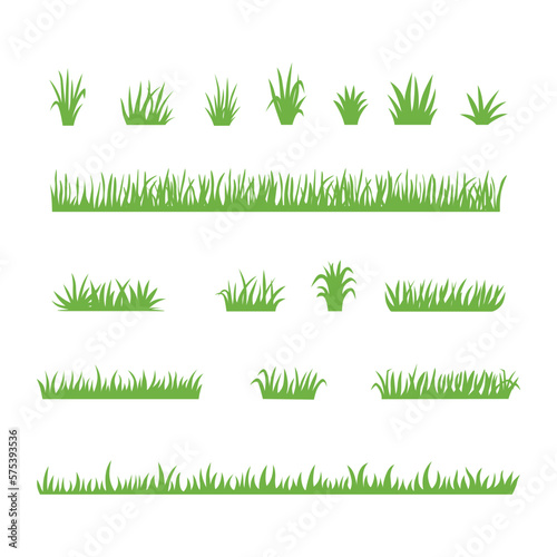 Tufts of green grass. A set of design elements of nature.