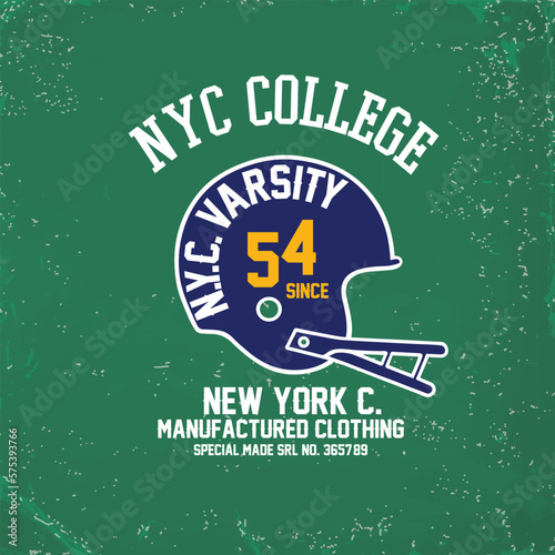 varsity and college typography for print